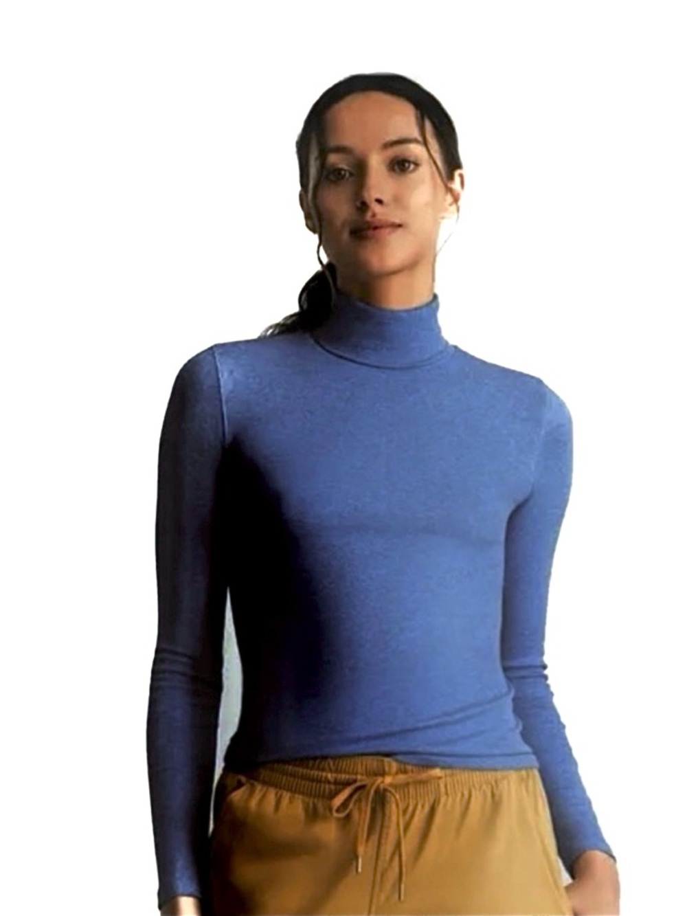 Everlane The Pima Micro-Rib Turtleneck Top in Bright Royal Blue Size XS